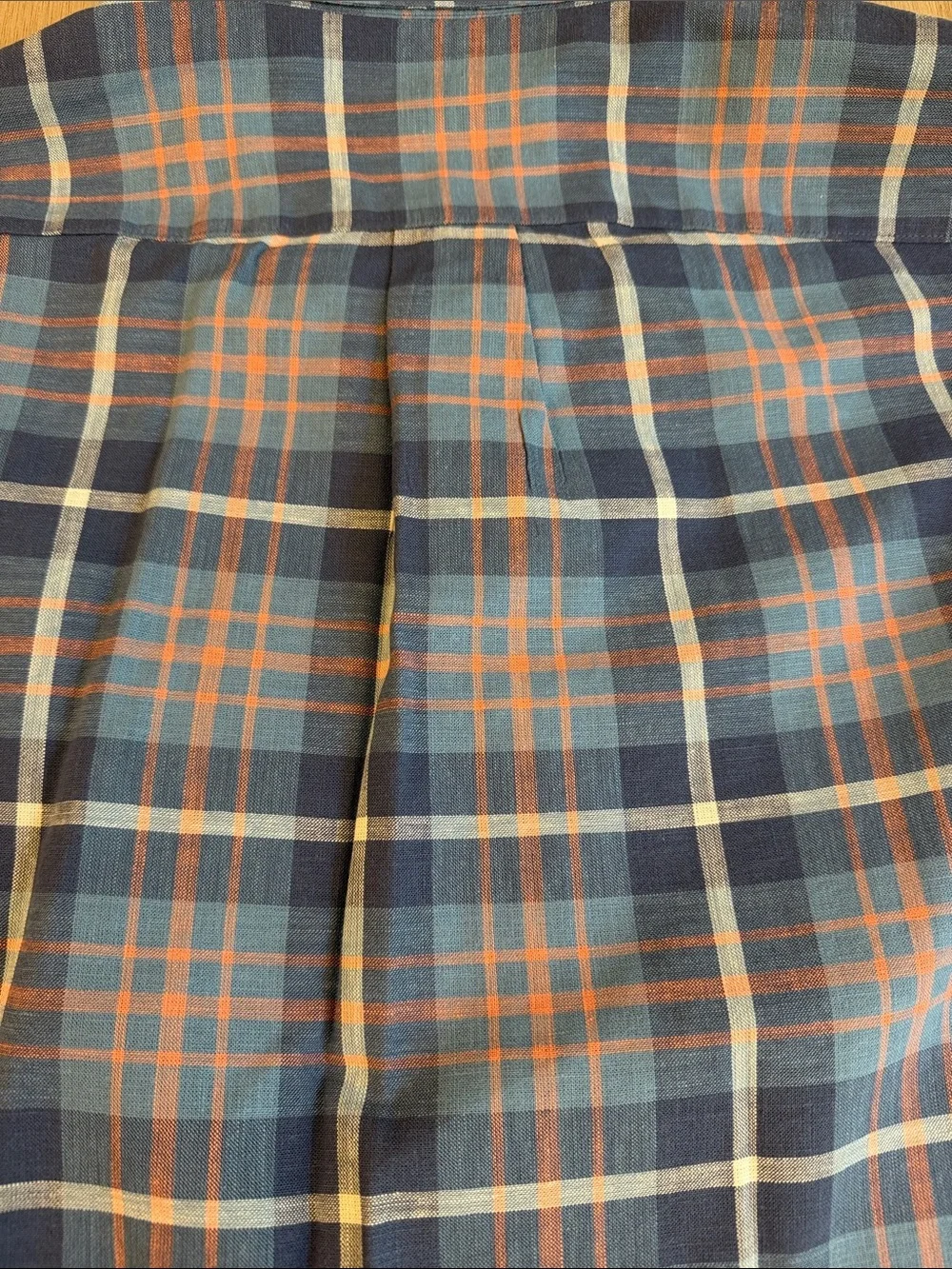 J.Crew Men’s Large 100% Cotton Plaid Button-Down Shirt Blue Orange Long Sleeve
